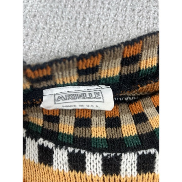 Vintage Arielle Sweater Coogi Style Geometric Knit Earth Tone 3D Knit Womens Med - Picture 2 of 15